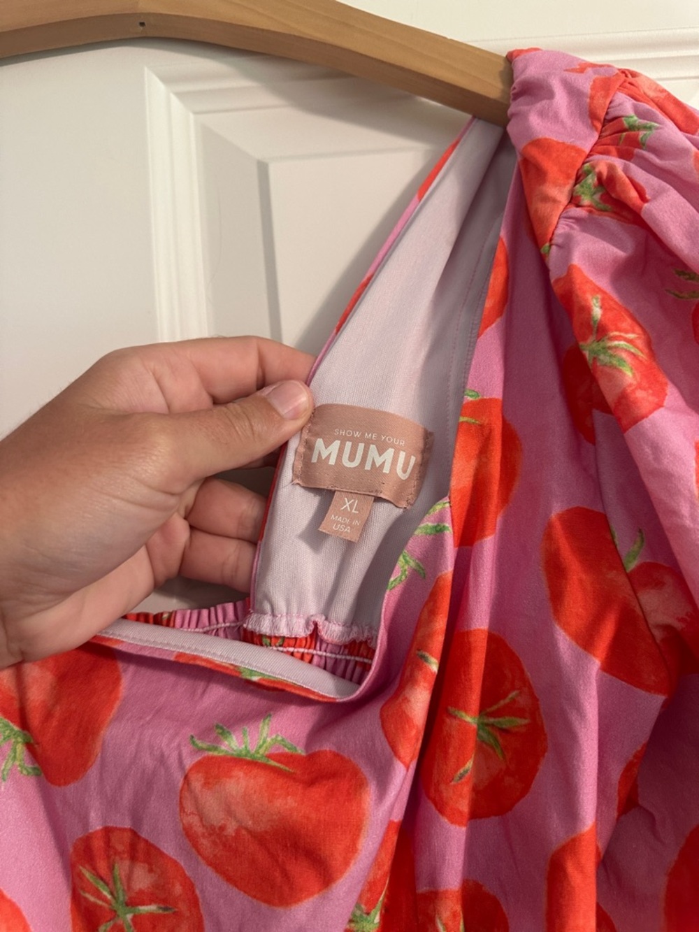 Show Me Your Mumu Spicy Tomato Midi Dress Puff Sleeve Size XL - Limited Edition - Picture 9 of 9